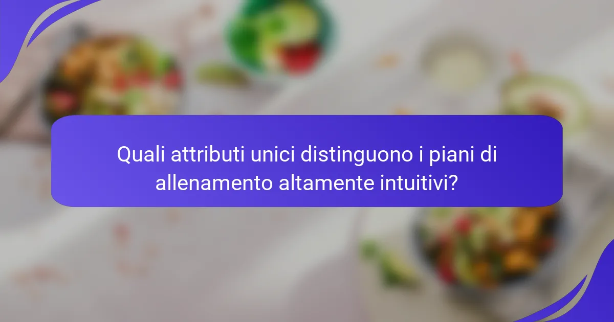 Quali attributi unici distinguono i piani di allenamento altamente intuitivi?