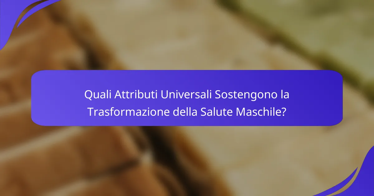 Quali Attributi Universali Sostengono la Trasformazione della Salute Maschile?