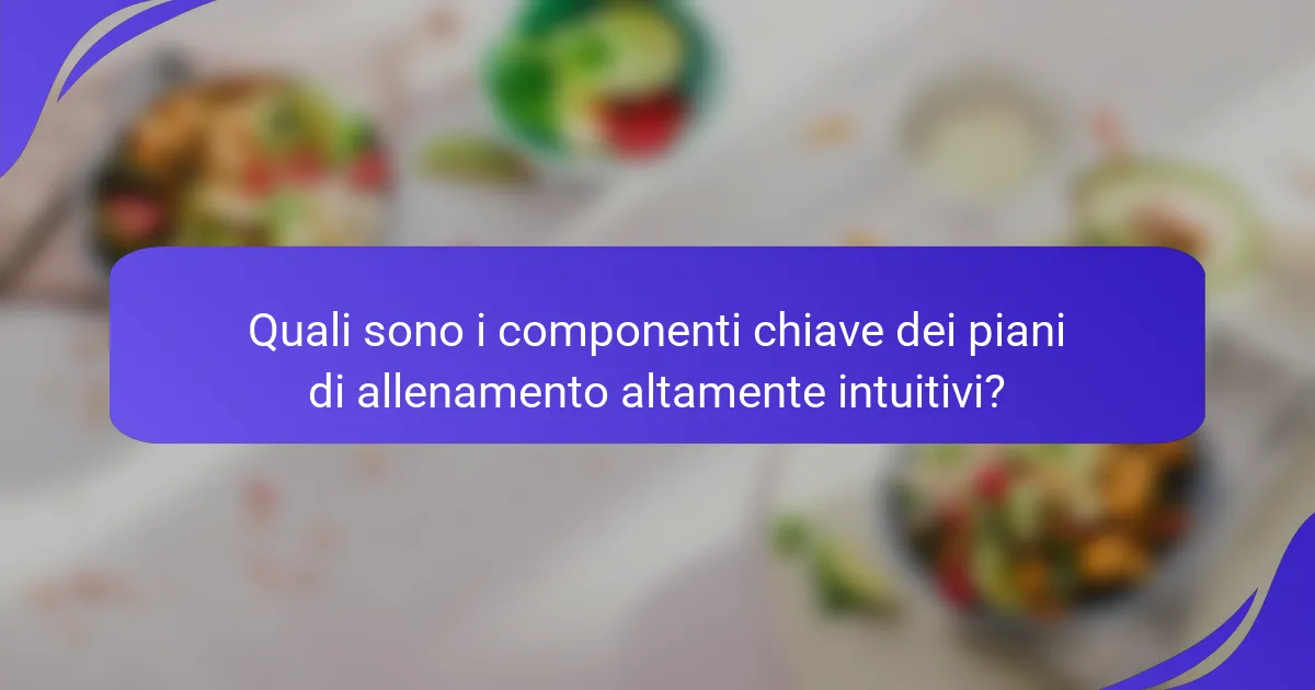 Quali sono i componenti chiave dei piani di allenamento altamente intuitivi?